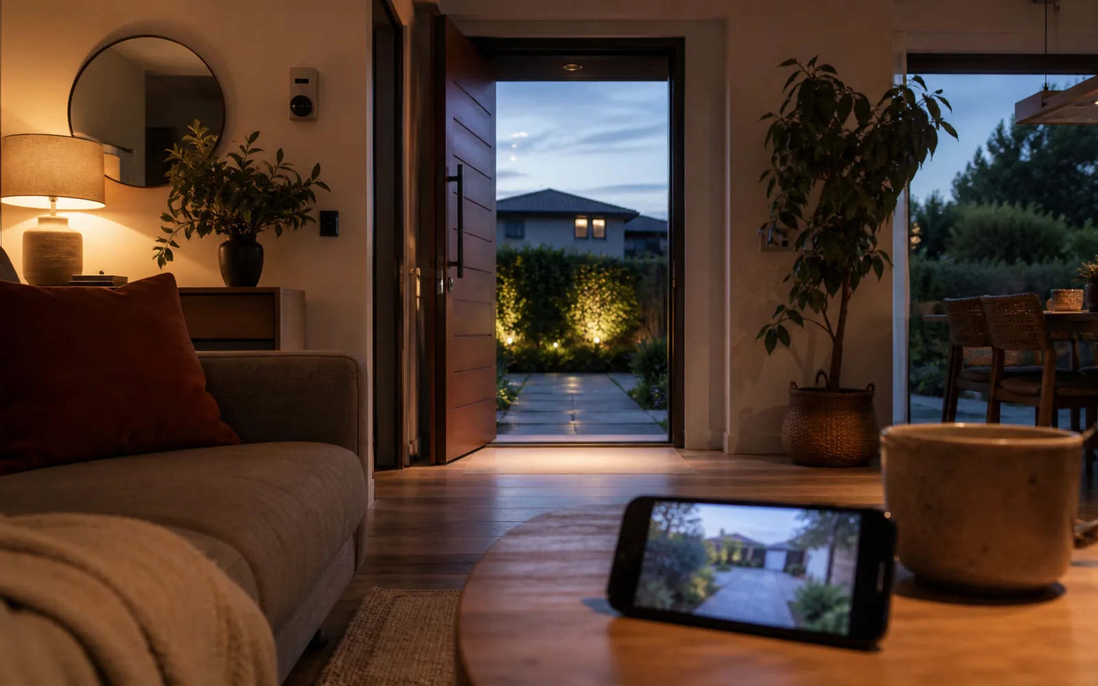 Hogar protegido con monitoreo desde un celular